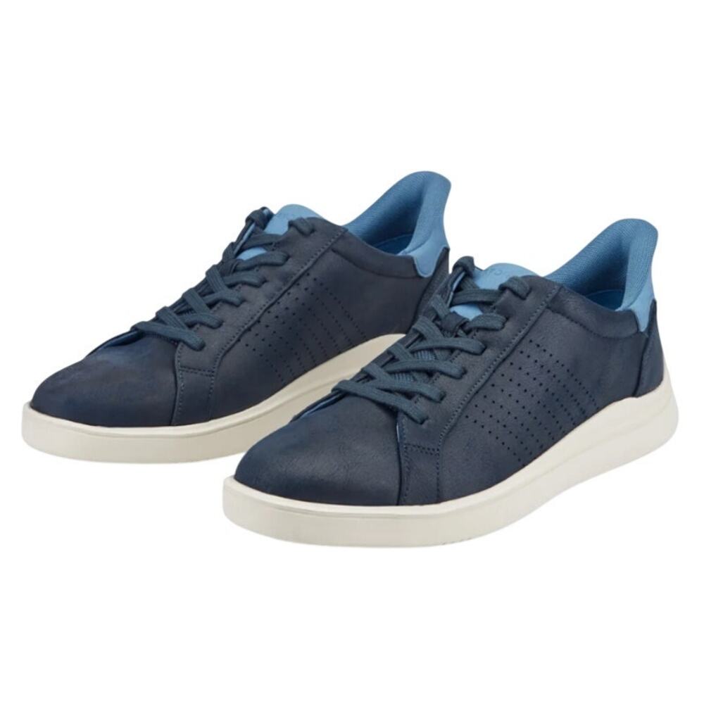 Rockport Mens Tristen Step Activated Sneakers Size 11.5 WIDE Blue Leather NWOB